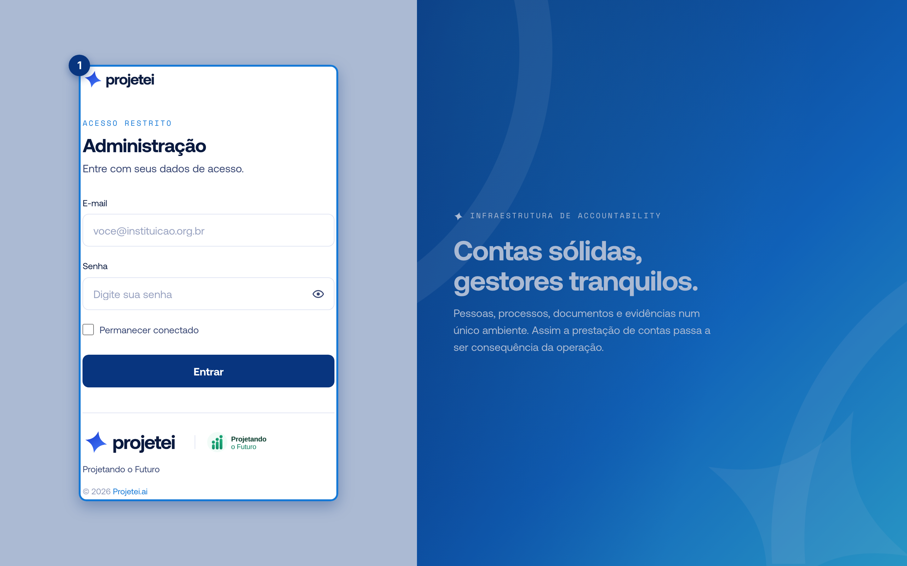 Tela do sistema com ACESSO    RESTRITO em destaque