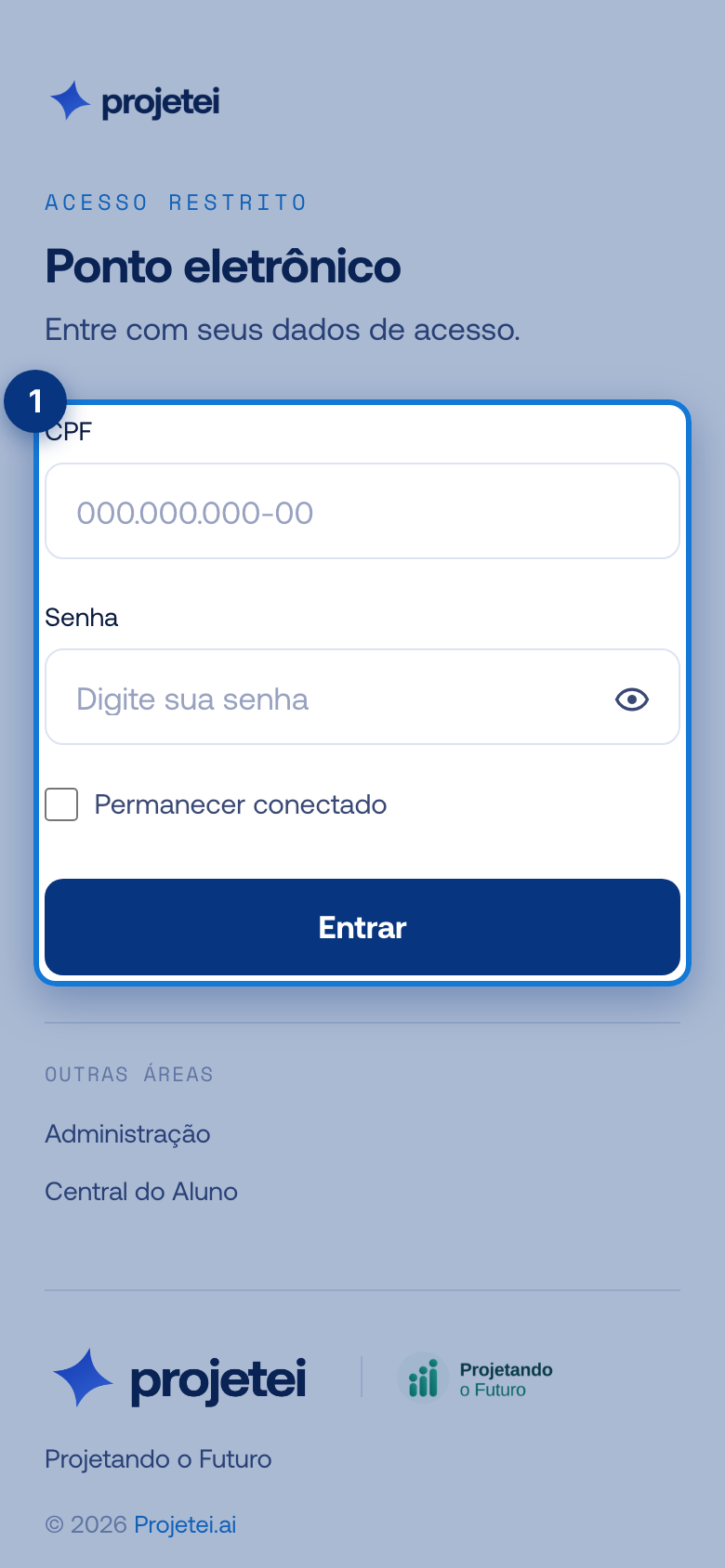 Tela do portal com CPF em destaque