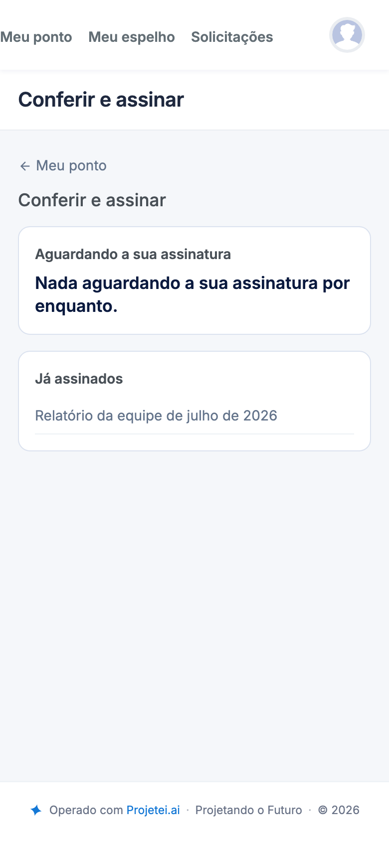 Tela do portal com Já assinados em destaque